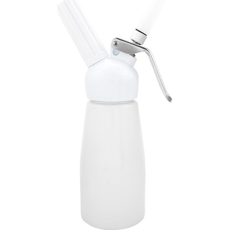 Distributeur portable de crème fouettée en aluminium rouge de 250 ml, avec mousseur à beurre et mousseur blanc. (1/5)