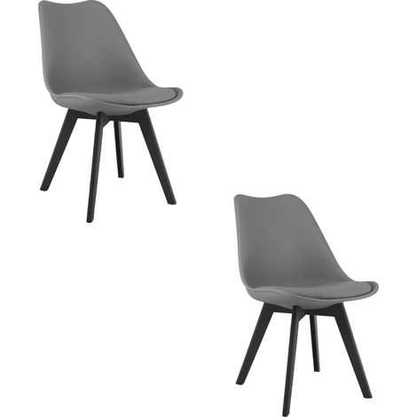 Sedia Mark - grafite / gambe nere x 2 (1/5)