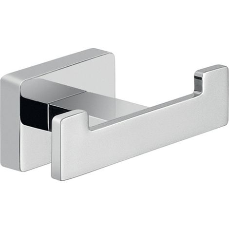 Appendiabiti doppio da muro in acciaio inox e Cromall 4426 Gedy serie ATENA Cromato