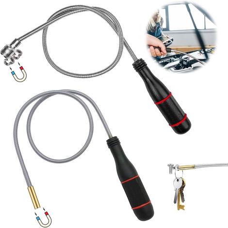 Lot de 2 Outil de Ramassage Magnétique Flexible 55cm Aimant Mecanique Aimant Flexible Outil de Ramassage Aimanté pour Ramasser de Petites Pièces Écrous Objets Métalliques Pièces de Voiture
