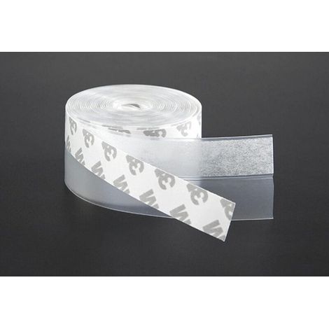 Joint d'étanchéité transparent, 25 mm x 5 m, en silicone autocollant, pour joint de sol de porte, étanche, coupe-vent et insonorisant. (1/5)