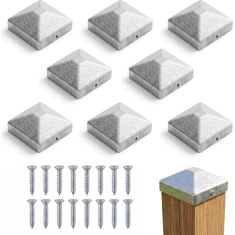 Lot de 8 capuchons de poteau carrés de 7 x 7 cm avec 16 vis (1/5)