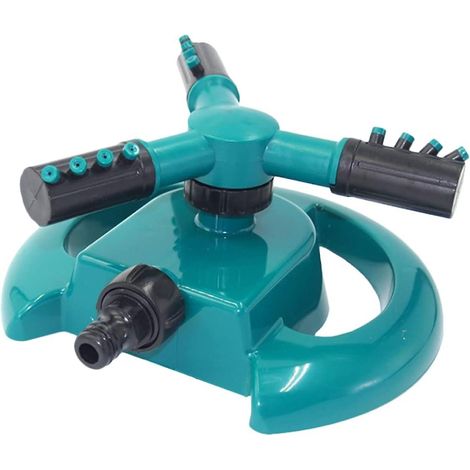 Arroseur de jardin rotatif à 360°, système d'arrosage pour plantes et pelouse, arroseur à 3 bras pour pelouse et plantes. (1/5)