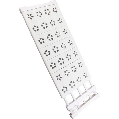 Étagère extensible blanche à tension pour placard, sans perçage, télescopique, avec séparateur, largeur 24 cm, longueur 75 à 120 cm / 29,5 à 47,2 pouces (1/5)