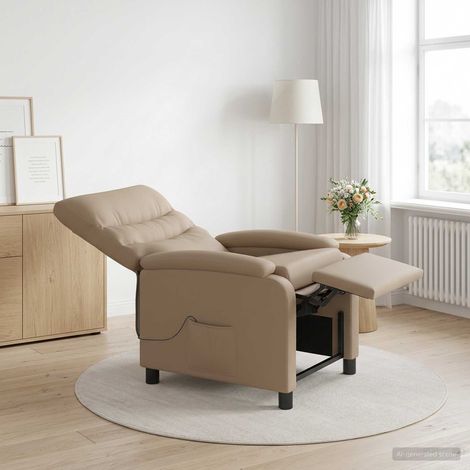 vidaXL Fauteuil de massage inclinable Cappuccino Simili cuir (1/5)