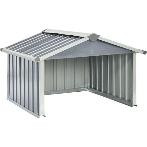 Abri pour robot de jardin 92 x 97 x 63 cm acier galvanisé gris (1/5)