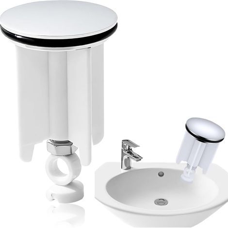 1 Pièces Bouchon de vidange Universel pour lavabo,Bouchon Evier Salle de Bain 40mm,Bonde réglable en Laiton chromé Blanc,Bouchon Baignoire,pour Lavabo,Bidet,Salle Bain,Cuisine (1/5)