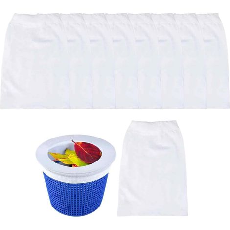Lot de 20 chaussettes pour écumoire de piscine – Chaussettes filtrantes réutilisables pour paniers d'écumoire (1/5)