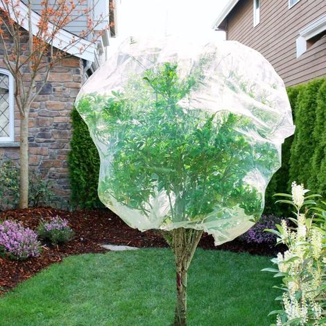 1 grand filet anti-oiseaux, filet de jardin avec cordon de serrage, couverture d'arbre fruitier de 1x 1 m, utilisé pour protéger les arbres fruitiers des fruits (1/5)