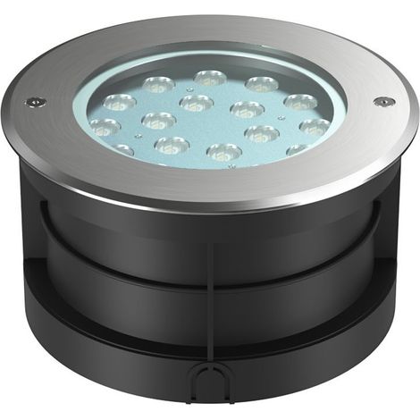 Sigma XL 17 Faretto LED da incasso a pavimento 17W 3000K 30 gradi IP65 IK05 in acciaio inox 304 finitura argento - Beneito & Faure (1/5)
