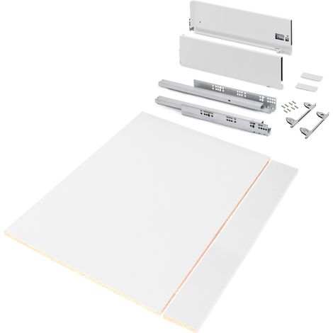 Emuca – Kit de tiroir cuisine et salle de bain Vertex – Panneaux inclus – Hauteur 178 mm – Profondeur 500 mm – Charge max 40 kg (1/8)
