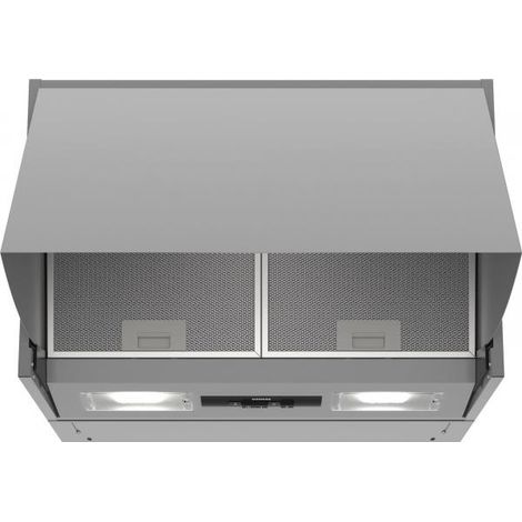 Siemens LE63MAC00 iQ100 - Cappa intermedia da 59,9 cm, filtro antigrasso in metallo, interruttore a pulsante, colore: Argento (1/4)