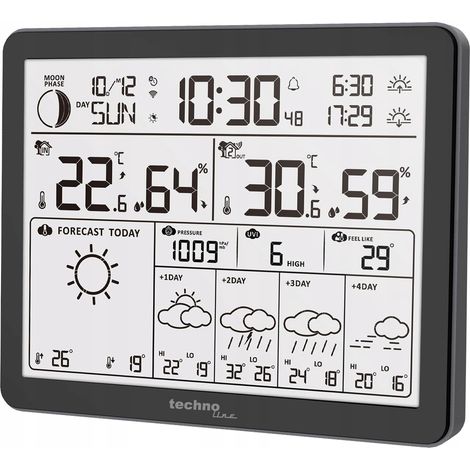 Wetterstation Techno Line WD3000 schwarz vier Tage Vorhersage