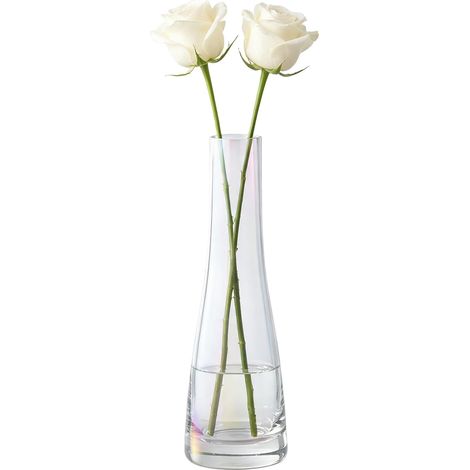 Vase à tige simple de 21,6 cm - Vase fin en verre pour bouquet de roses, centre de table, décoration de bureau à domicile (1/5)