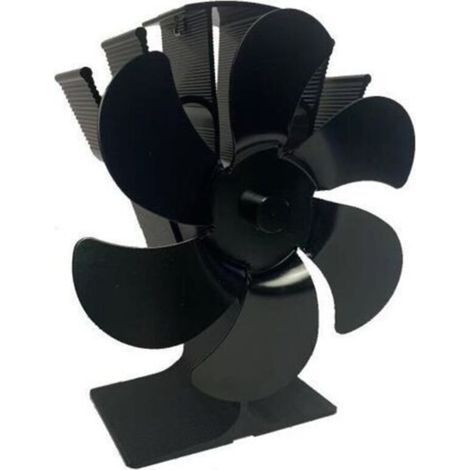 Ventilateur de cheminée chauffant automatique, 6 pales, noir, débit d'air élevé, idéal pour l'hiver (1/5)