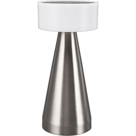 Lampe de table LED portable, 3 températures de couleur, intensité variable, batterie rechargeable 1800 mAh, lampe de chevet argentée (1/5)