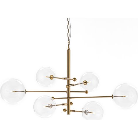 Lampara De Techo 130X100X66 Cristal/Metal Dorado Con Bombillas (1/2)
