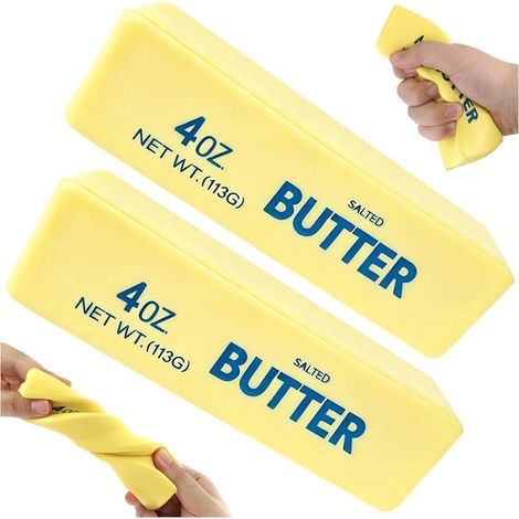 Lot de 2 squishies beurre, jouets anti-stress sensoriels à presser, pour enfants et adultes, bureau ou maison. (1/5)