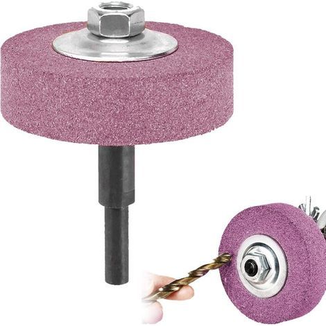 75 mm Außendurchmesser, 10 mm Innendurchmesser, hellroter Schleifscheibenadapter und Schleifscheibe für Bohrmaschinen, Metallschleifkopf, Umbausatz für elektrische Bohrmaschinen zu Winkelschleifern (1/5)