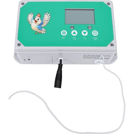 Ouvre-Porte Automatique de Poulailler, Minuterie Programmable avec Télécommande 50 M et écran LED, pour Fermes Avicoles, Niches Chiens, Poulets, Canards, Oies (Prise UE 100-240V) - Prise 100-240V (1/4)