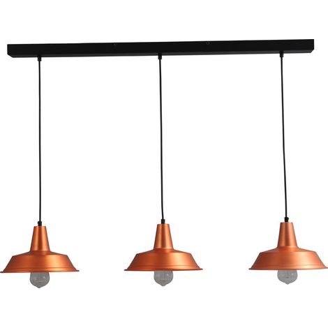 Lampe à suspension Industria 25 Cuivre rouge à 3 lumières avec noir - 2545-55-55-S-100-3 (1/3)
