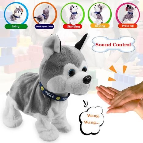 Électronique Chien Robot Jouet Peluche Interactive Capteur Son Touche Aboiement Marche Cadeau Enfants Anniversaire (1/4)