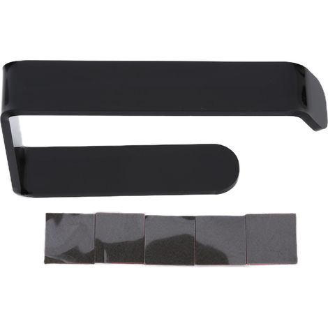 Porte-papier toilette acrylique noir, sans perçage, support mural pour salle de bain, boîte à mouchoirs créative, lot de 1 (1/5)