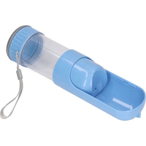 2-in-1 Hunde-Trinkflasche, tragbar, auslaufsicher, 350 ml, blau, ideal für Spaziergänge und Reisen mit Hund und Katze (1/5)