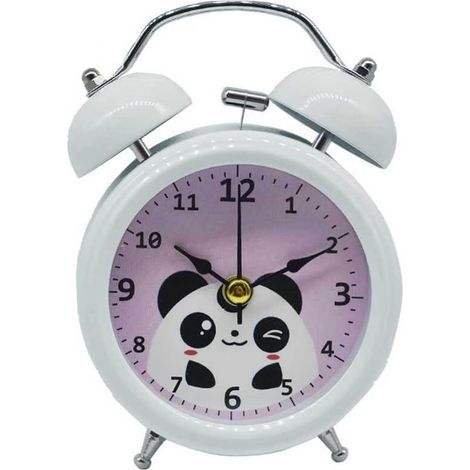 Réveil avec veilleuse métal Rond Double Cloche Maison Silencieux (1/5)