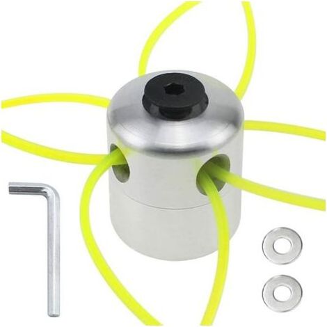 Tête de débroussailleuse universelle en aluminium de rechange Flex Strimmer débroussailleuse tête de bobine avec 4 cordons de désherbage 1 clé 2 rondelles pour tondeuse à gazon Garden M10 à installer (1/5)