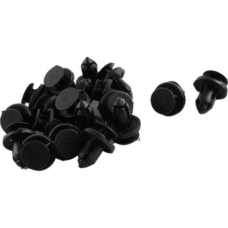 Rivets Fixation Rabatss Pare-Chocs Garde-Boue Clips Plastique Noir (Ensemble de 20) (1/4)