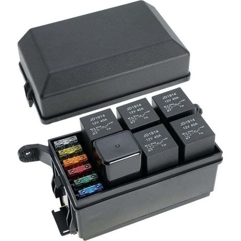 Kit Bloc Fusibles et Relais 12V 6 Emplacements ATC ATO avec Cosses Universelles Broches Métalliques (1/4)