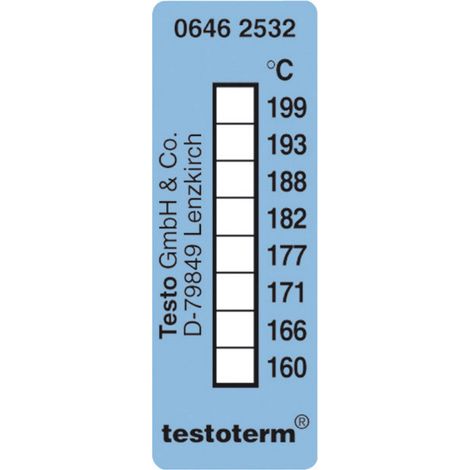 testo testoterm Temperaturmessstreifen 161 bis 204 °C Inhalt10 St. (1/2)