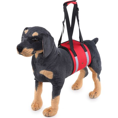 Bardusch-Harnais de transport réfléchissant pour chien, supportant les pattes arrière, les hanches, les genoux et les jarrets, pour faciliter le levage du chien par l'arrière (rouge)... (1/5)