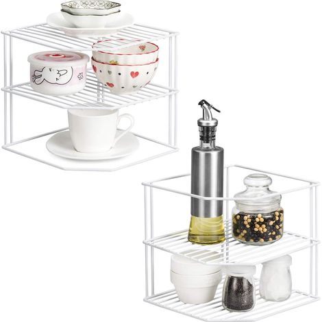 Assiette à Vaisselle, Organisateur d'étagère de Rangement à 3 Niveaux pour Armoire de Cuisine, égouttoir à Assiettes à Vaisselle (Paquet de 2) (1/5)