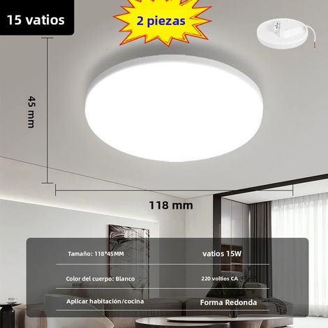 (Blanc froid 15 W, lot de 2) Plafonnier LED rond moderne, éclairage PVC à économie d'énergie (1/5)