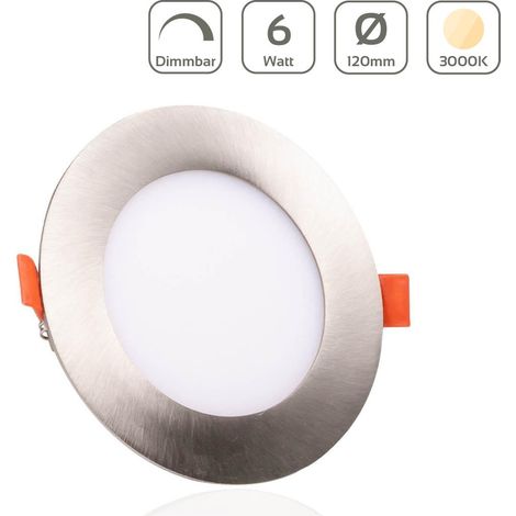 LED Panel Einbaustrahler rund silber - Lichtfarbe: Warmweiß 3000K dimmbar - Ausführung: 6W Ø120mm Ausschnitt Ø110mm (1/2)