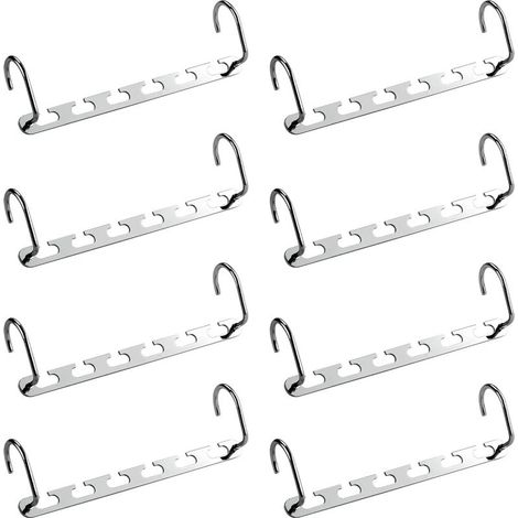 8Pcs Cintre Multiple Porte-Manteaux, Porte Cintres Gain de Place pour Dressing, Organisateur de Cintre Magique en Métal, Rangement de Chemises,Vestes,Vêtements dans Penderie,Placard,Armoire-Fei Yu (1/5)