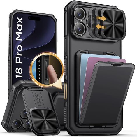 Coque pour iPhone 18 Pro Max avec Commande de la Caméra, Noir (1/5)