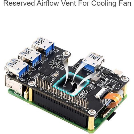 Pour 5 ports USB PCIe vers USB 3.2 Gen1 HAT (Hub PCIe vers USB) (1/5)