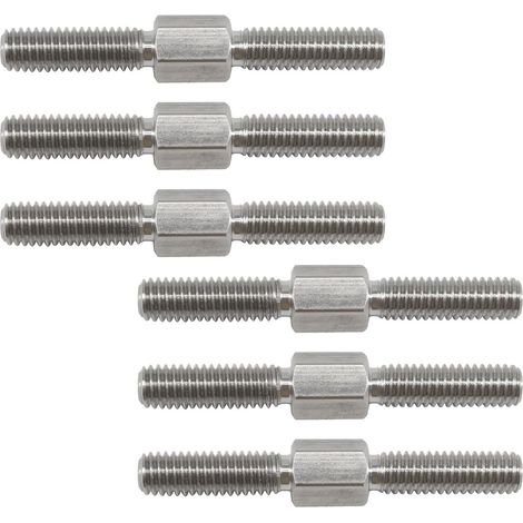 [JAMAIS UTILISÉ]Lot de 6 goujons hexagonaux à double extrémité M6 x 50 mm avec filetage à droite et à gauche en acier inoxydable 304 de longueur égale (1/5)