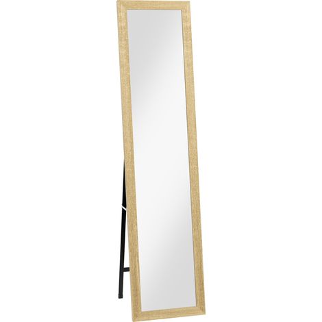 Miroir sur pied rectangulaire 37 x 157 cm CLERY chêne clair (1/5)