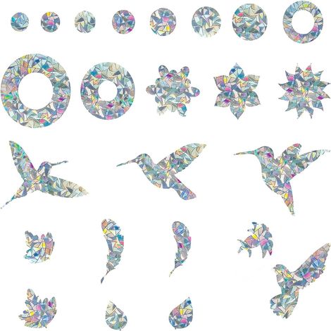 Autocollant Silhouett Fenêtre Protection De Porte en Verre Anti-Collision Sticker Vitre Oiseau pour Éviter Les Personnes Et Les Oiseaux 24 Pièces (1/5)