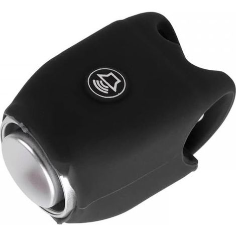 Campanello elettronico nero per bicicletta, 120 dB con 6 suoni – Resistente all'acqua IPX4, alimentato a batteria CR2032, per biciclette e e-bike (1/4)