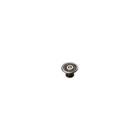 Bouton rustique zamac - Hauteur : 20 mm - Diamètre : 30 mm - Décor : Vieil argent - FOSUN