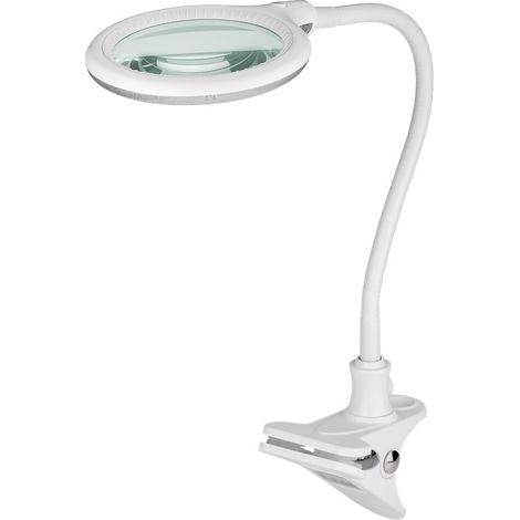 goobay 60365 Lámpara de Aumento LED con Pinza/lámpara de Aumento de plástico / 6 W de Consumo, Temperatura de Color 6200 K/Flujo Luminoso 480 LM/tensión de Servicio 230 V (AC) / Blanco (1/5)