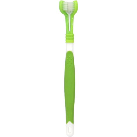 Brosse à dents pour chien, soins dentaires pour animaux, brosse à dents triple tête, pratique et confortable, accessoires pour animaux.