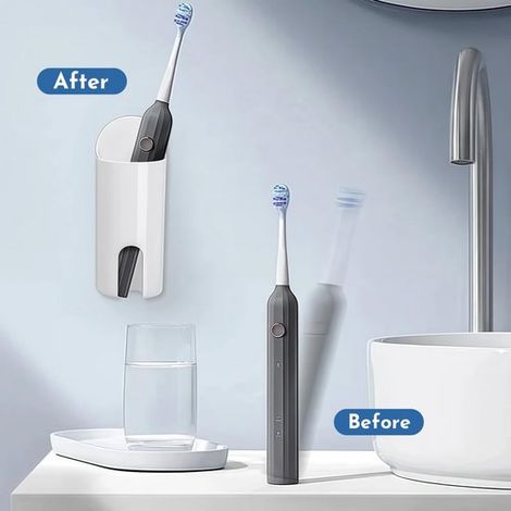 Soporte para cepillo de dientes eléctrico para baño，soporte para cabezal de cepillo，Soporte para cepillo de dientes eléctrico，4 piezas，blanco (1/4)