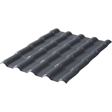 Plaque pvc imitation tuile moderne 222 x 75 cm (3 coloris) - Coloris - Gris anthracite, Largeur - 75 cm, Longueur - 222 cm
