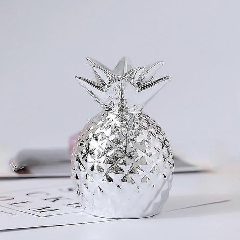 Tirelire en céramique en forme d'ananas, représentant un cochon doré, décoration intérieure de style nordique. (1/4)